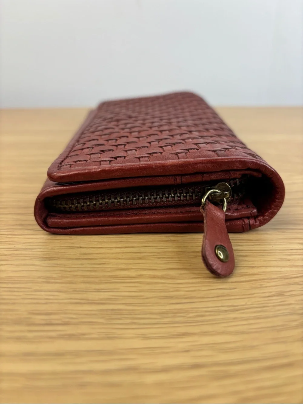 Vilenca‎ Holland Rich Red Basket Woven Leather Wallet “Vintage Leather” Collect.